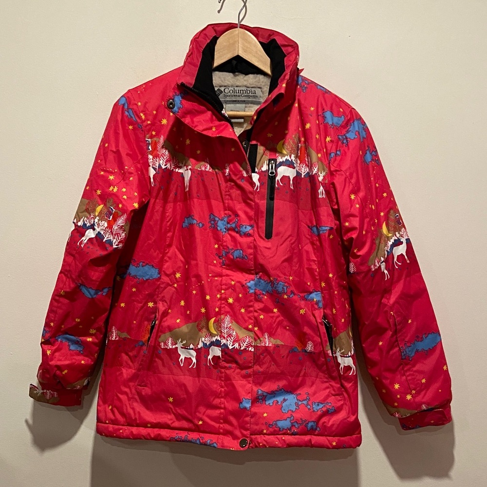 Columbia Kids Vibrant Hot Pink Puffer with Animal Design